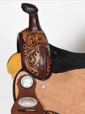 Western Horse Barrel Racing Trail Pleasure American Leather Saddle Tack Set Brown Comfytack by Hilason