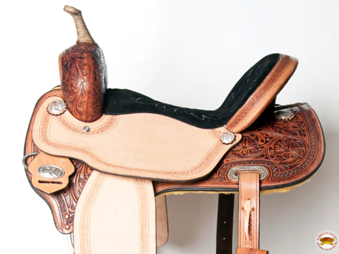 HILASON Western Horse Barrel Racing Saddle Trail Pleasure American Leather