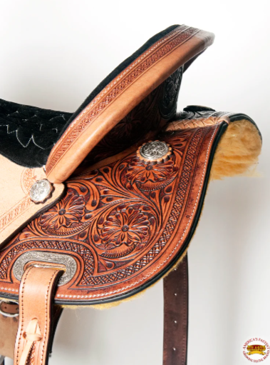 HILASON Western Horse Barrel Racing Saddle Trail Pleasure American Leather