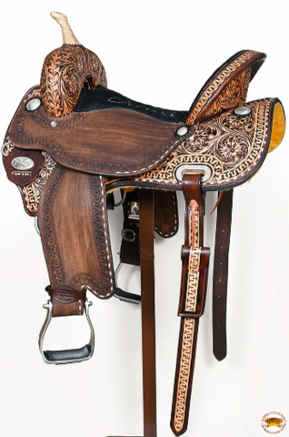 HILASON Western Horse Barrel Racing Saddle Trail American Leather