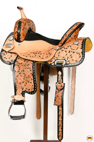 HILASON Western Horse Barrel Racing Saddle Trail American Leather