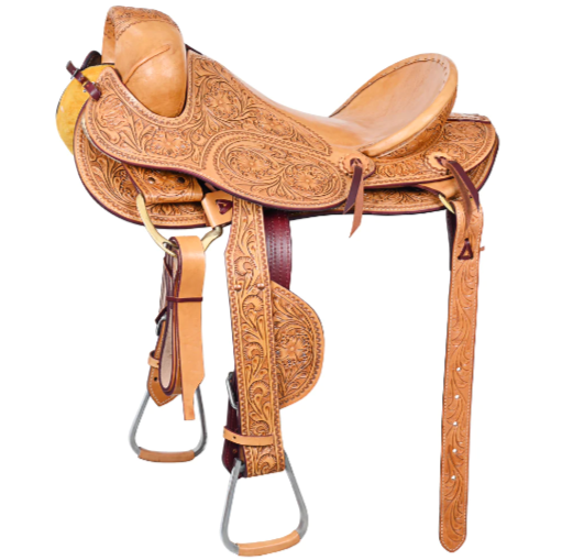 Hilason Classic Series Hand-Made Rodeo Bronc American Leather Saddle