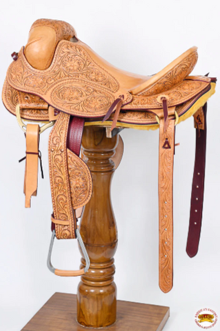 Hilason Classic Series Hand-Made Rodeo Bronc American Leather Saddle