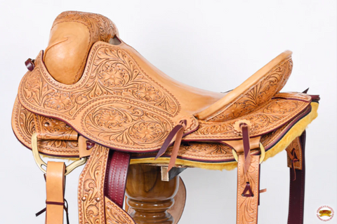 Hilason Classic Series Hand-Made Rodeo Bronc American Leather Saddle