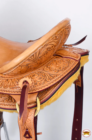 Hilason Classic Series Hand-Made Rodeo Bronc American Leather Saddle