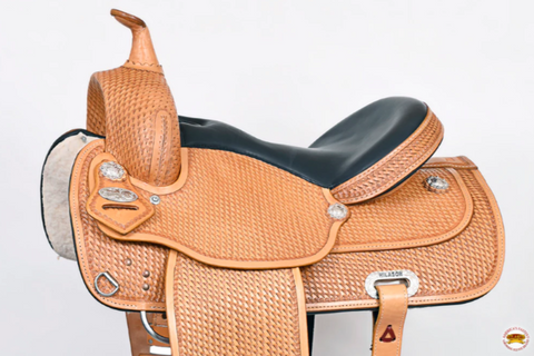 HILASON Western Draft Horse Trail Pleasure American Leather Saddle