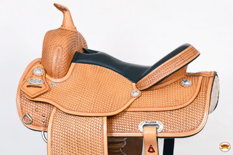 HILASON Western Draft Horse Trail Pleasure American Leather Saddle