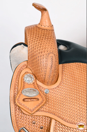 HILASON Western Draft Horse Trail Pleasure American Leather Saddle