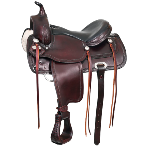 HILASON Western Draft Horse Trail Pleasure American Leather Saddle