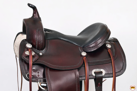 HILASON Western Draft Horse Trail Pleasure American Leather Saddle