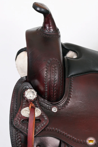 HILASON Western Draft Horse Trail Pleasure American Leather Saddle