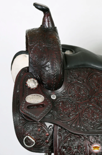 HILASON Western Draft Horse Trail Pleasure American Leather Saddle