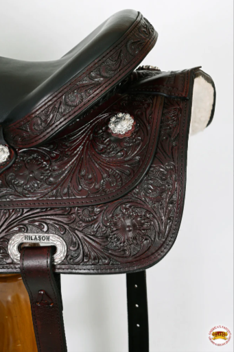 HILASON Western Draft Horse Trail Pleasure American Leather Saddle