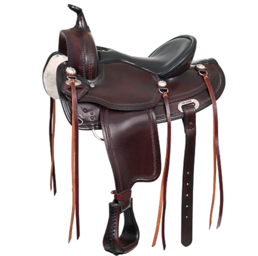 HILASON Western Draft Horse Trail Pleasure American Leather Saddle