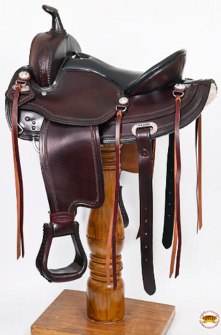 HILASON Western Draft Horse Trail Pleasure American Leather Saddle