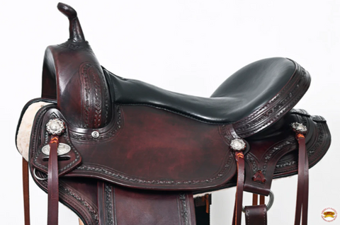 HILASON Western Horse Gaited Flex Trail American Leather Saddle