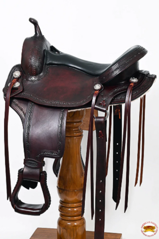 HILASON Western Horse Gaited Flex Trail American Leather Saddle