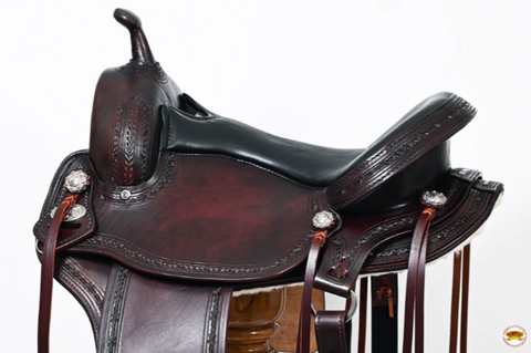 HILASON Western Horse Gaited Flex Trail American Leather Saddle