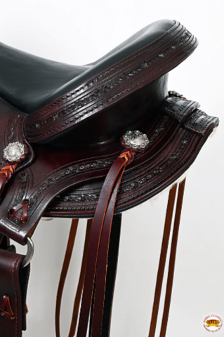 HILASON Western Horse Gaited Flex Trail American Leather Saddle