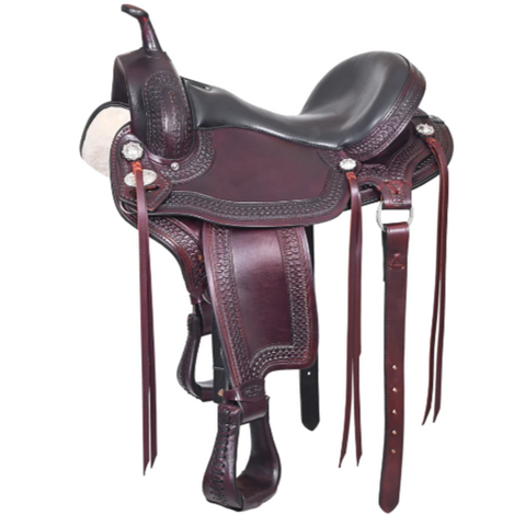 HILASON Western Gaited Flex Trail Horse American Leather Saddle