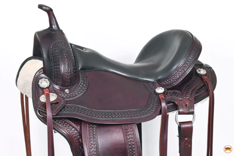 HILASON Western Gaited Flex Trail Horse American Leather Saddle