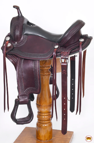 HILASON Western Gaited Flex Trail Horse American Leather Saddle