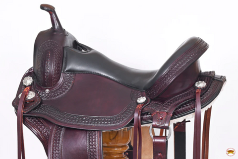 HILASON Western Gaited Flex Trail Horse American Leather Saddle