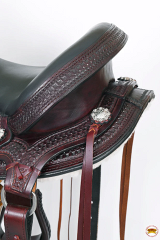 HILASON Western Gaited Flex Trail Horse American Leather Saddle