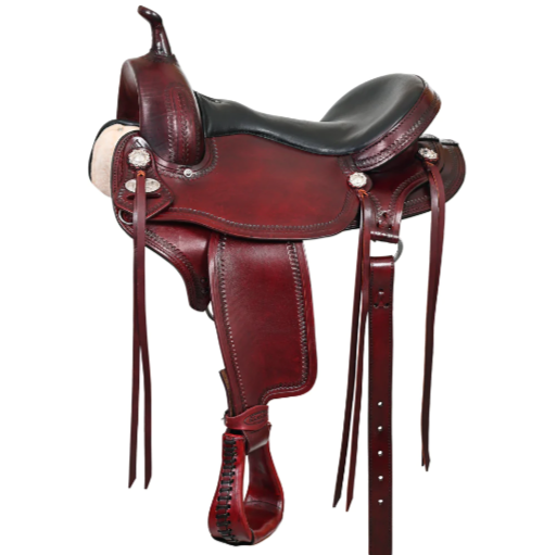 HILASON Gaited Western Flex Trail Horse American Leather Saddle l Saddle American Leather Tan