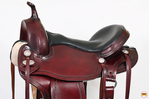 HILASON Gaited Western Flex Trail Horse American Leather Saddle l Saddle American Leather Tan