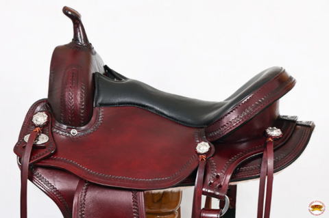 HILASON Gaited Western Flex Trail Horse American Leather Saddle l Saddle American Leather Tan