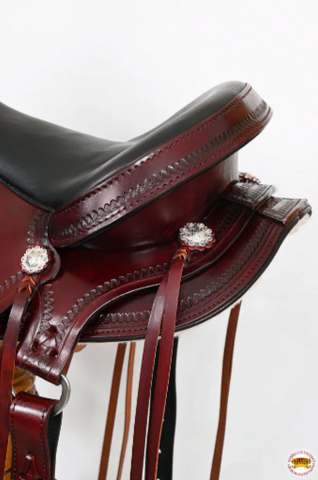 HILASON Gaited Western Flex Trail Horse American Leather Saddle l Saddle American Leather Tan