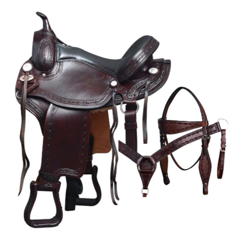 HILASON Gaited Western Horse Flex Pleasure American Leather Saddle