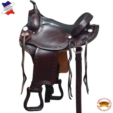 HILASON Gaited Western Horse Flex Pleasure American Leather Saddle