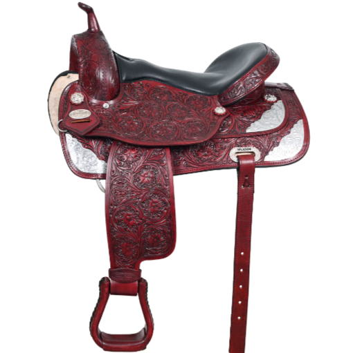 HILASON Western Horse Saddle American Leather Flex Tree Trail & Pleasure Mahogany