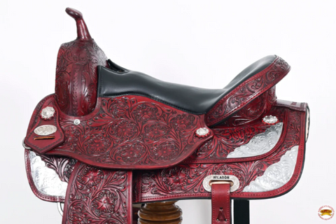 HILASON Western Horse Saddle American Leather Flex Tree Trail & Pleasure Mahogany