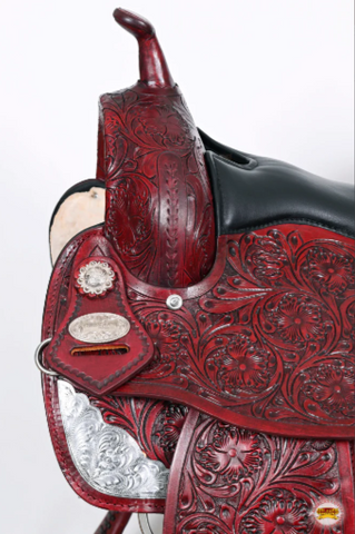 HILASON Western Horse Saddle American Leather Flex Tree Trail & Pleasure Mahogany