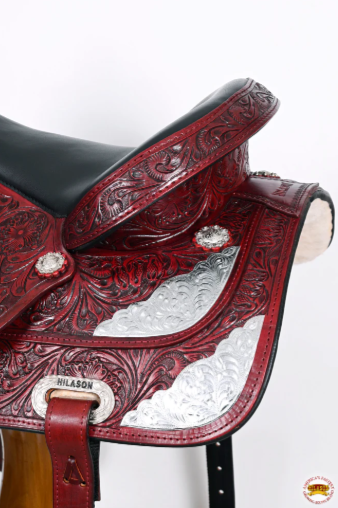 HILASON Western Horse Saddle American Leather Flex Tree Trail & Pleasure Mahogany