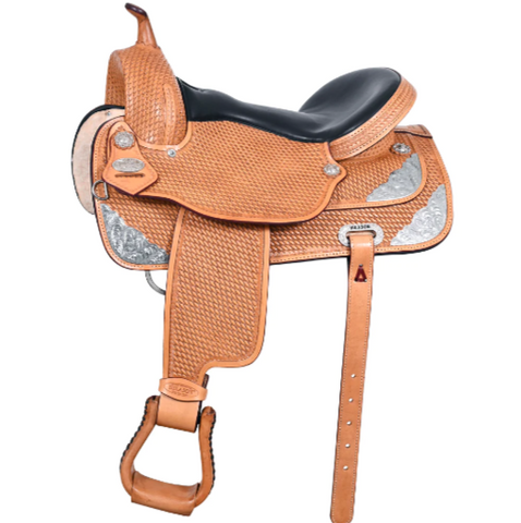 HILASON Western Horse Saddle American Leather Flex Tree Trail & Pleasure Tan