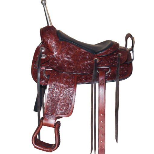 HILASON Custom Designed Rare Western Trick Riding Saddle Mahogany