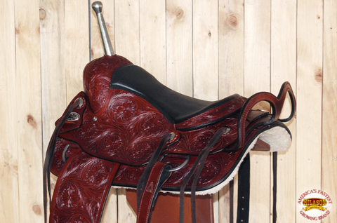 HILASON Custom Designed Rare Western Trick Riding Saddle Mahogany