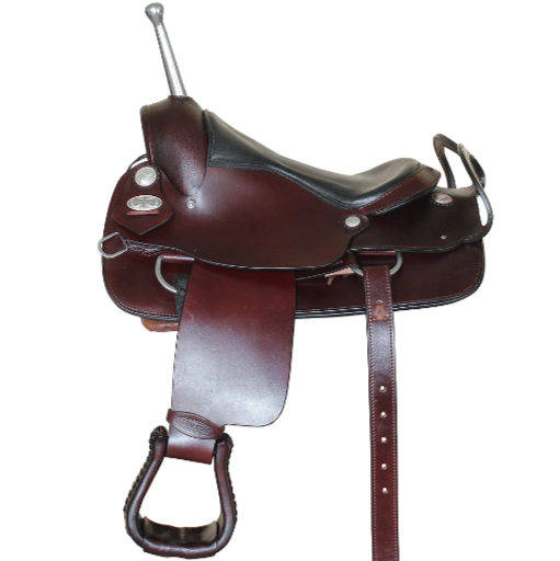 HILASON Custom Designed Rare Western Trick Riding Saddle Mahogany