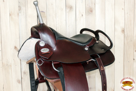 HILASON Custom Designed Rare Western Trick Riding Saddle Mahogany