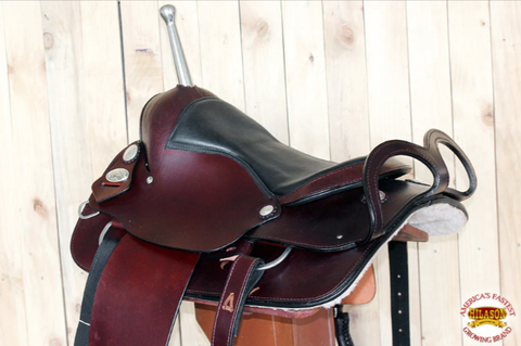 HILASON Custom Designed Rare Western Trick Riding Saddle Mahogany