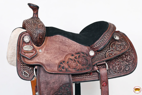 HILASON Western Horse Ranch Roping Saddle American Leather