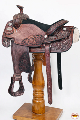 HILASON Western Horse Ranch Roping Saddle American Leather