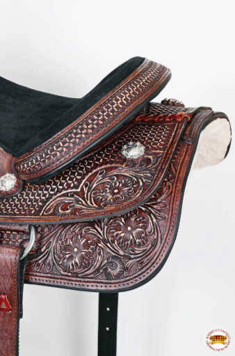 HILASON Western Horse Ranch Roping Saddle American Leather