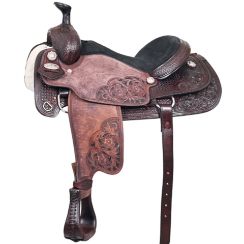 HILASON Western Horse Ranch Roping Saddle American Leather