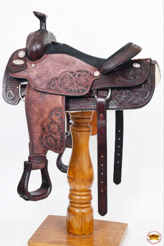 HILASON Western Horse Ranch Roping Saddle American Leather