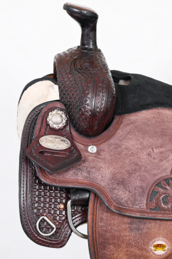 HILASON Western Horse Ranch Roping Saddle American Leather